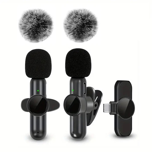 Wireless Lavalier Microphone With Windproof Cover