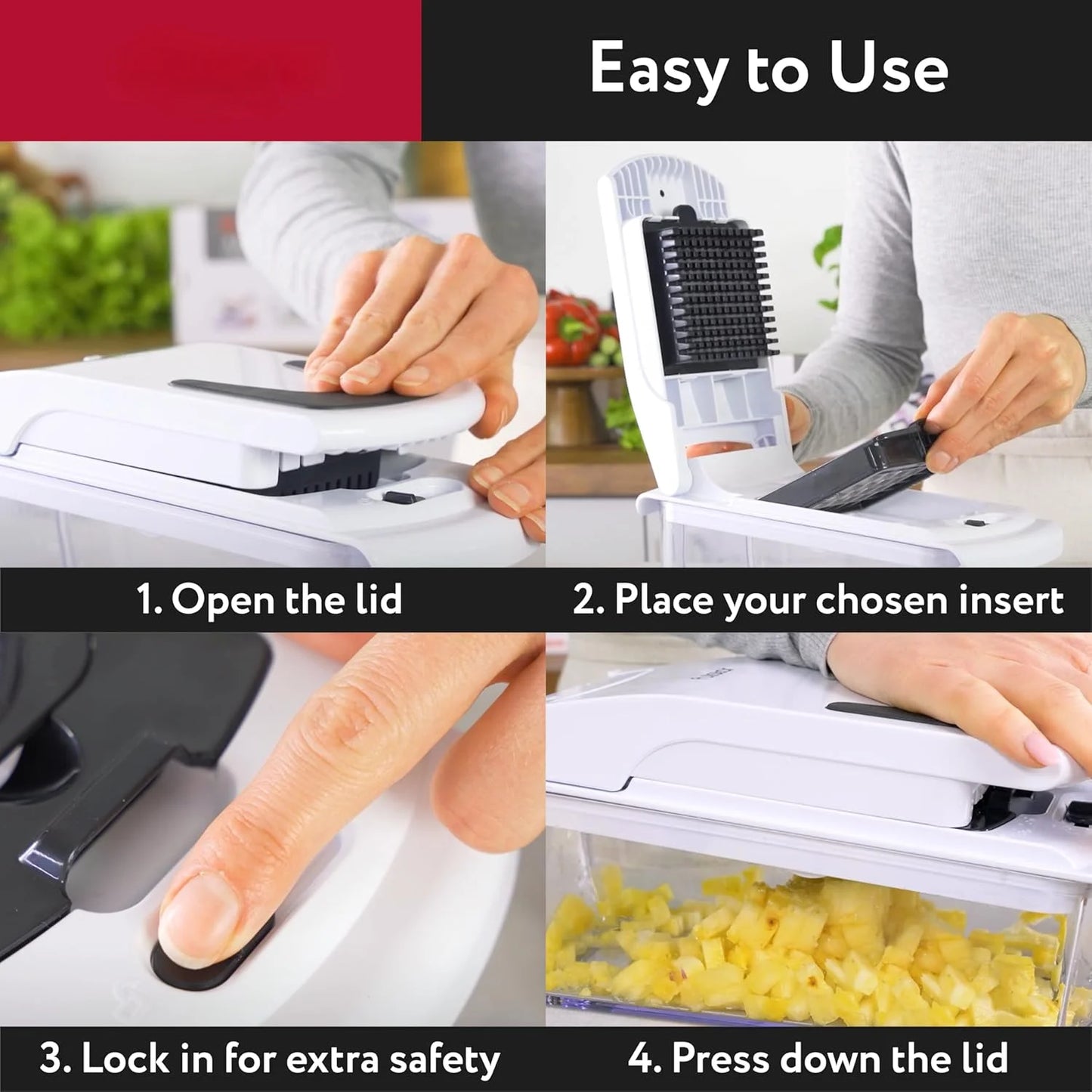 Professional-grade vegetable chopper