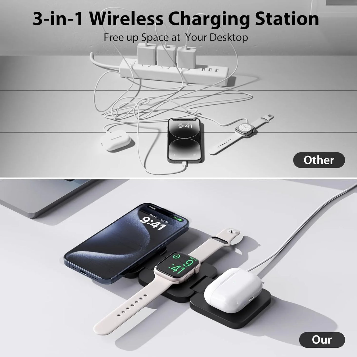 Magnetic Foldable 3 in 1 Charger for iPhone