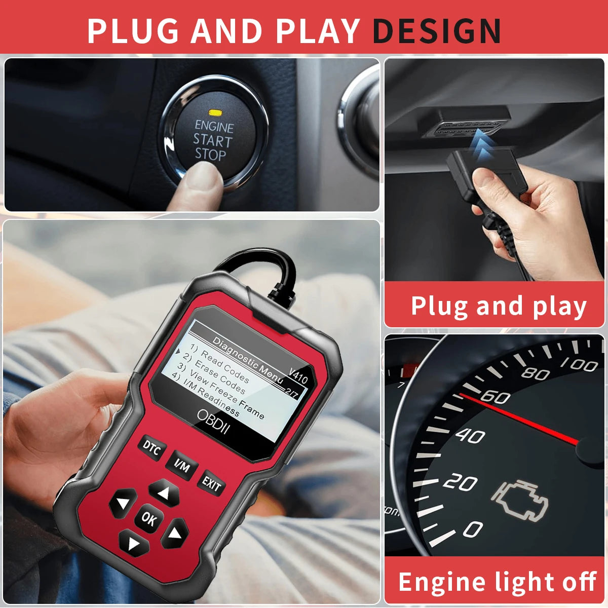 Car Diagnostic Tool – Engine Fault Code Reader