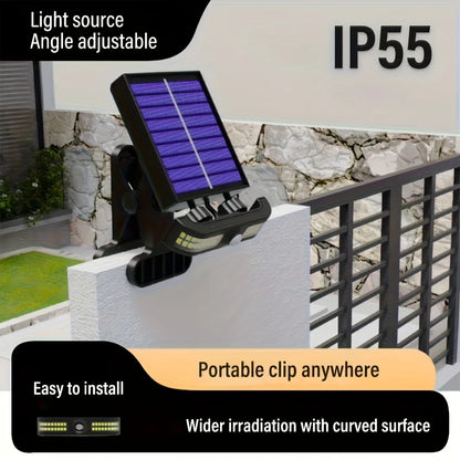 Smart Outdoor Solar Clip Light with Motion Sensor Induction, Adjustable Angle and Power Mode Display