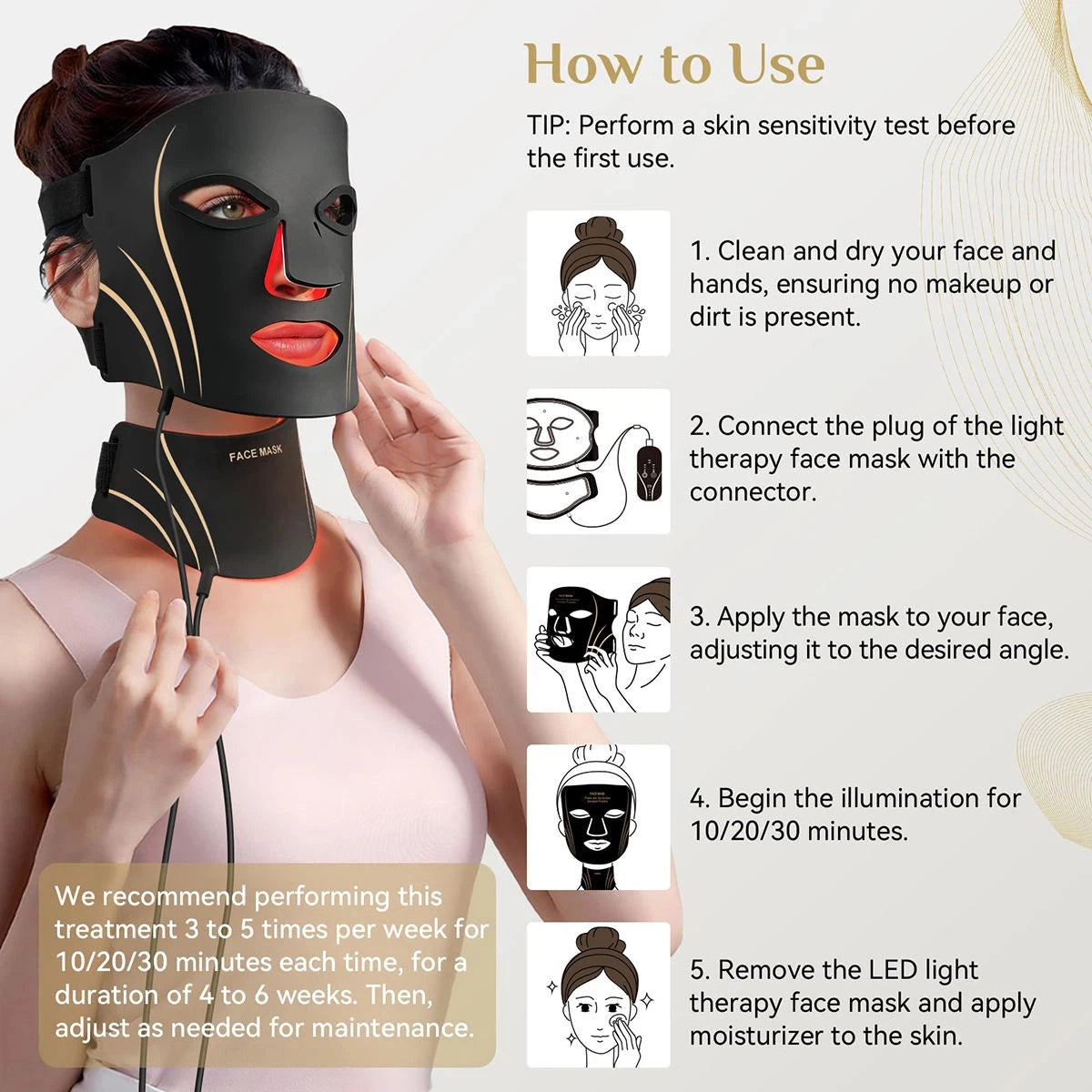 LED Red Light Therapy Face Mask
