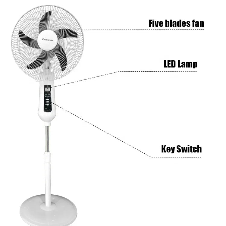 Multifunctional Luxury Home Modern 16 18 Inch Solar Fan Rechargeable Battery Ac Dc Stand Fan High Quality Low Price