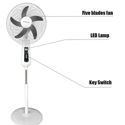 Multifunctional Luxury Home Modern 16 18 Inch Solar Fan Rechargeable Battery Ac Dc Stand Fan High Quality Low Price