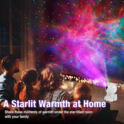 Astronaut Galaxy Projector Night Light White Holding Star, Stars Projectors Lamp for Kids Bedroom, Space Decor & Gift