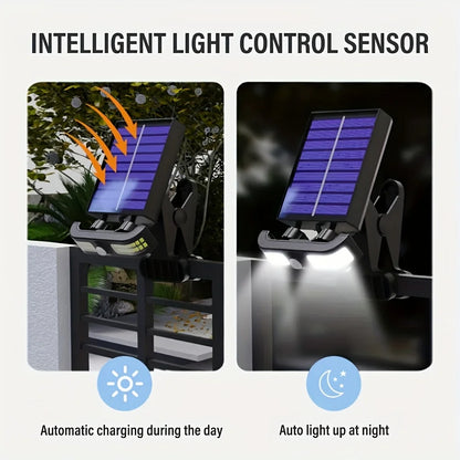 Smart Outdoor Solar Clip Light with Motion Sensor Induction, Adjustable Angle and Power Mode Display