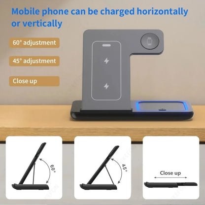 Foldable 3‑in‑1 Wireless Charging Station