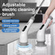 Electric Cleaning Brush 2-gear Electric Rotary Floor Scrubber Wireless Cordless 360 Adjust Extension Handle Home Cleaning Tools