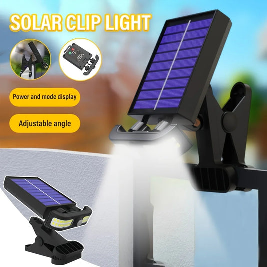 Smart Outdoor Solar Clip Light with Motion Sensor Induction, Adjustable Angle and Power Mode Display