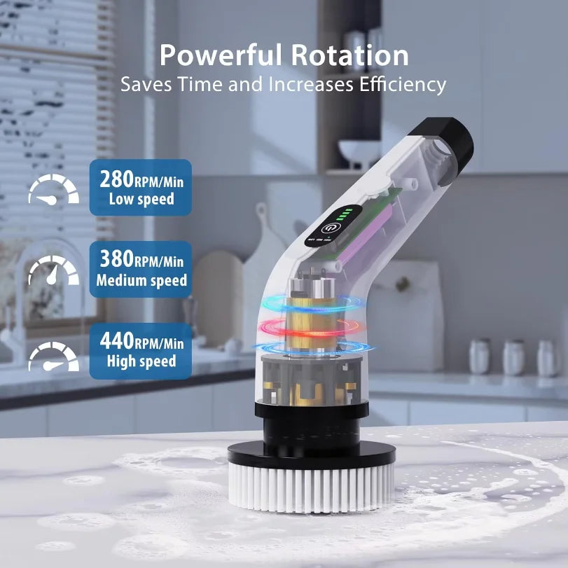 Cordless Spin Scrubber Electric Multipurpose Cleaning Brush for Kitchen Bathroom Toilet - Household Hair Brushes And Mops