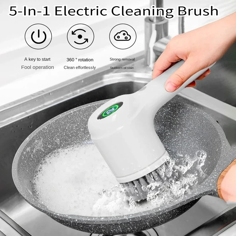 5-in-1 Electric Handheld Rotating Cleaning Brush