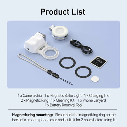 Magnetic Phone Camera Hand Grip with Remote Control