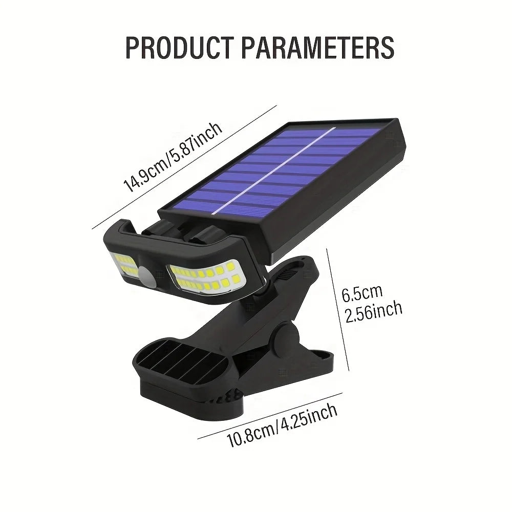 Smart Outdoor Solar Clip Light with Motion Sensor Induction, Adjustable Angle and Power Mode Display
