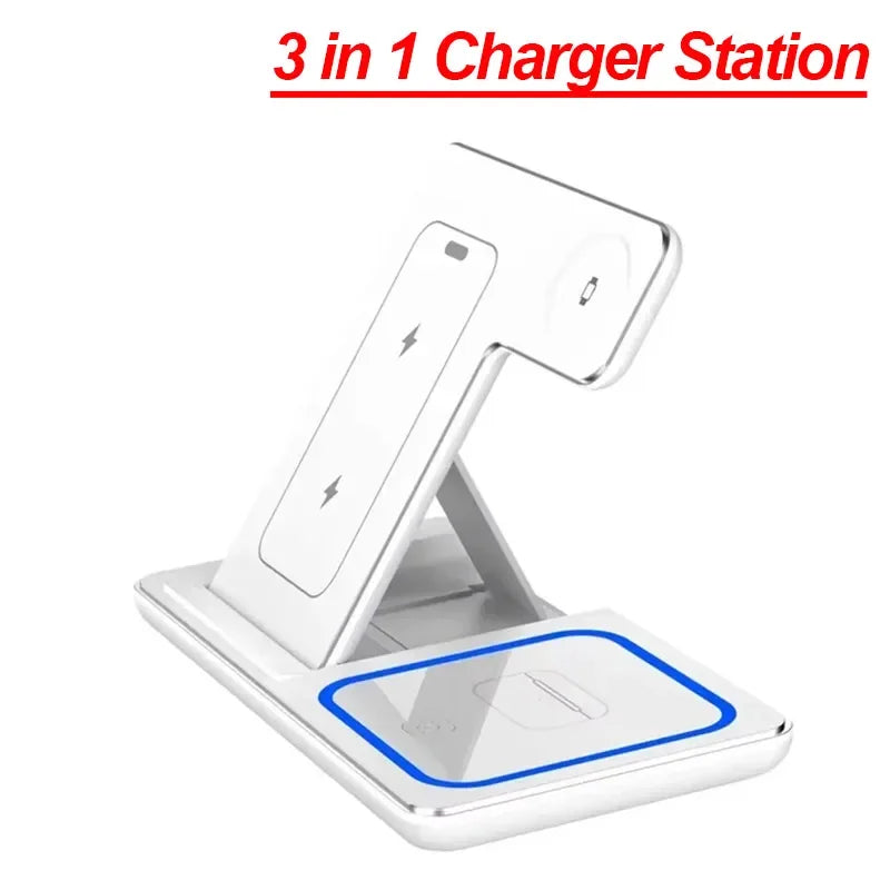 Foldable 3‑in‑1 Wireless Charging Station